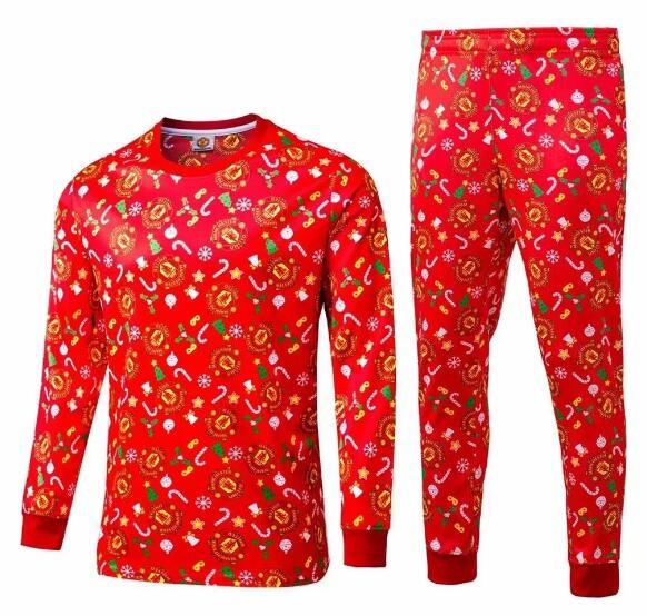 Manchester United Red Christmas Training Kits Sweatshirt with Pants 2020/21